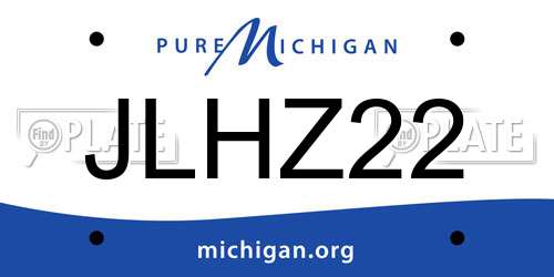 JLHZ22 Michigan License Plate