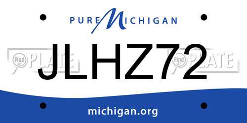 JLHZ72 Michigan License Plate