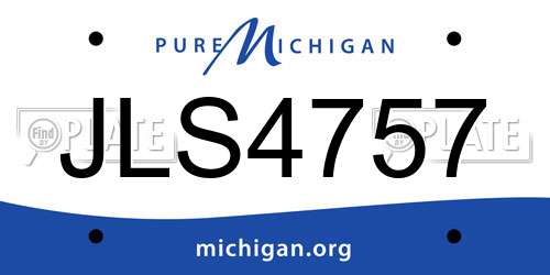 JLS4757 Michigan License Plate