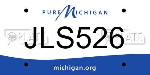 JLS526 Michigan License Plate