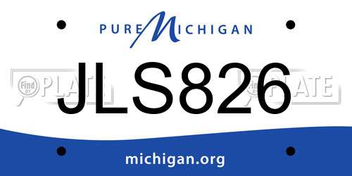 JLS826 Michigan License Plate