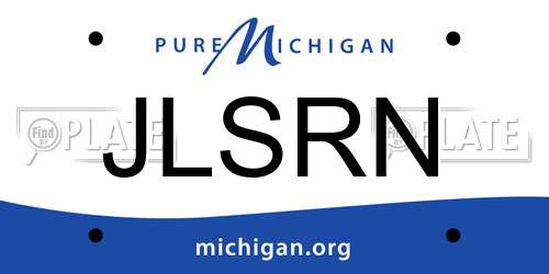 JLSRN Michigan License Plate
