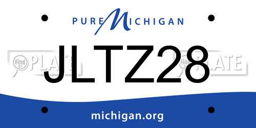 JLTZ28 Michigan License Plate