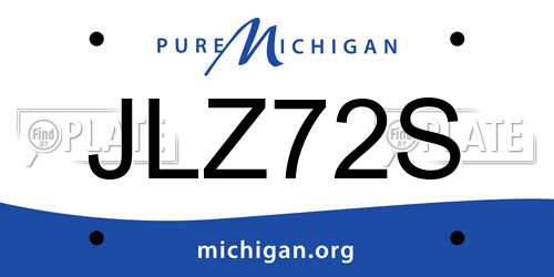 JLZ72S Michigan License Plate