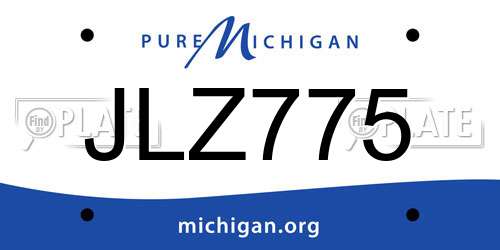JLZ775 Michigan License Plate
