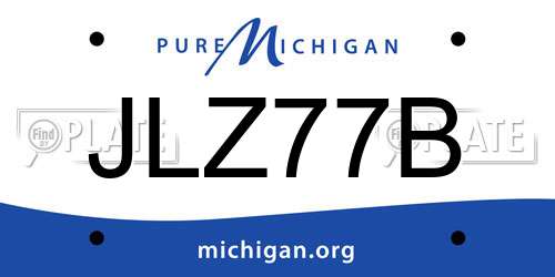JLZ77B Michigan License Plate