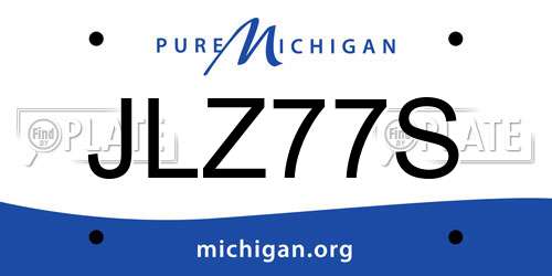 JLZ77S Michigan License Plate