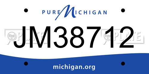 JM38712 Michigan License Plate