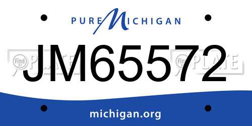 JM65572 Michigan License Plate