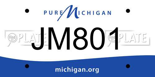 JM801 Michigan License Plate