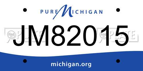JM82015 Michigan License Plate