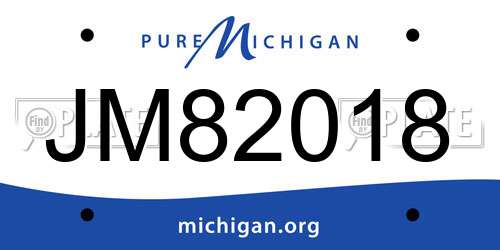 JM82018 Michigan License Plate