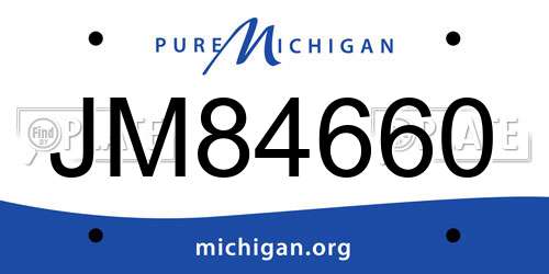 JM84660 Michigan License Plate