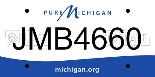 JMB4660 Michigan License Plate