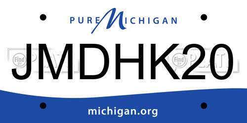 JMDHK20 Michigan License Plate
