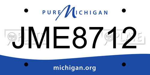 JME8712 Michigan License Plate