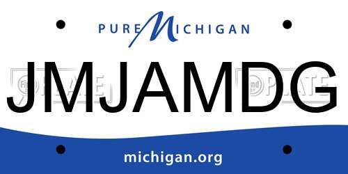 JMJAMDG Michigan License Plate