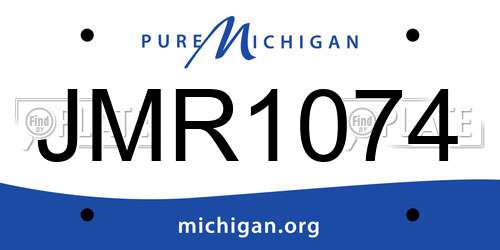 JMR1074 Michigan License Plate