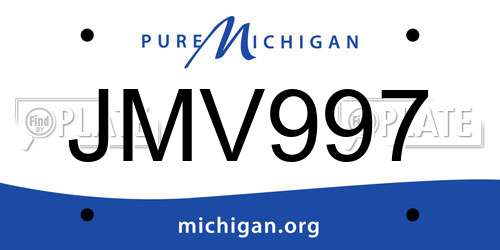 JMV997 Michigan License Plate