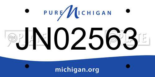 JN02563 Michigan License Plate