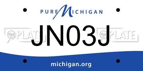 JN03J Michigan License Plate