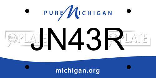 JN43R Michigan License Plate