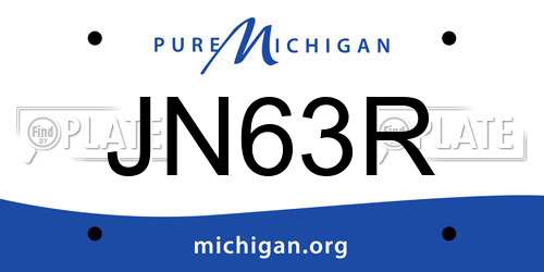 JN63R Michigan License Plate