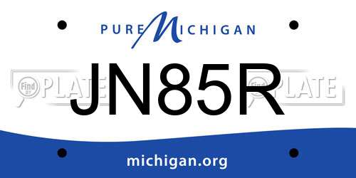JN85R Michigan License Plate