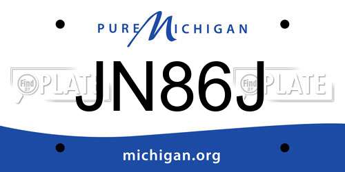 JN86J Michigan License Plate