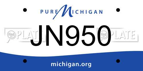 JN950 Michigan License Plate