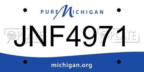 JNF4971 Michigan License Plate