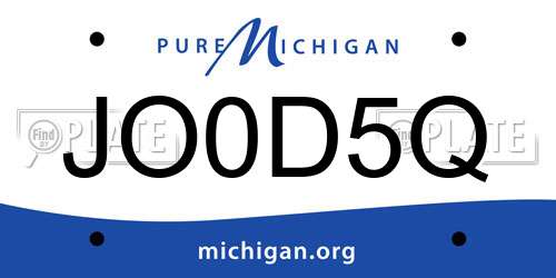 JO0D5Q Michigan License Plate