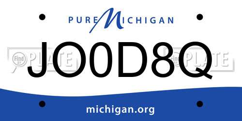 JO0D8Q Michigan License Plate