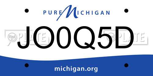 JO0Q5D Michigan License Plate