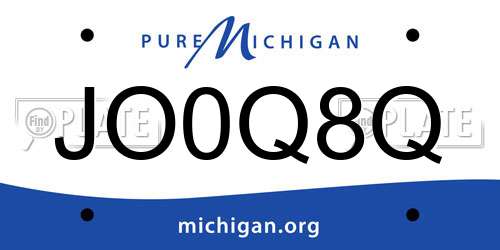 JO0Q8Q Michigan License Plate