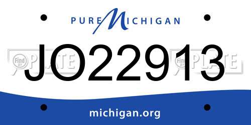 JO22913 Michigan License Plate