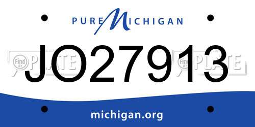 JO27913 Michigan License Plate