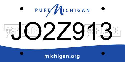 JO2Z913 Michigan License Plate