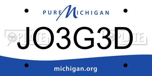 JO3G3D Michigan License Plate