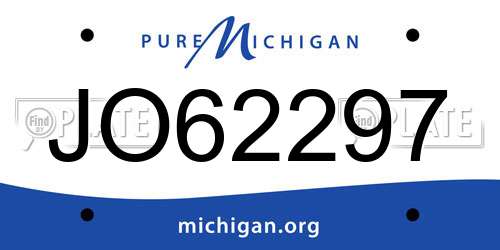 JO62297 Michigan License Plate