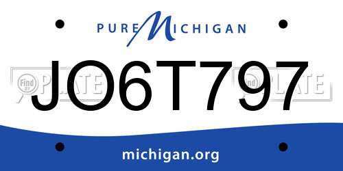 JO6T797 Michigan License Plate