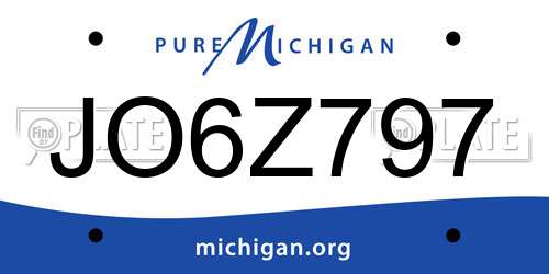 JO6Z797 Michigan License Plate