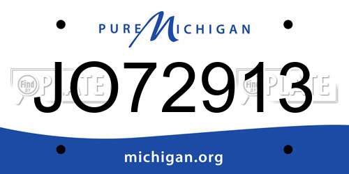 JO72913 Michigan License Plate
