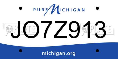 JO7Z913 Michigan License Plate