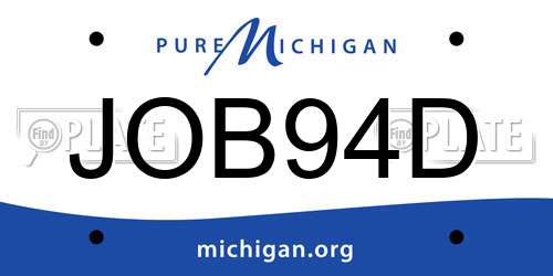 JOB94D Michigan License Plate