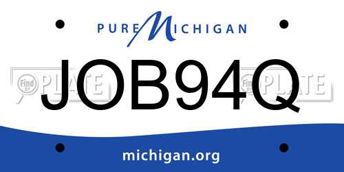 JOB94Q Michigan License Plate