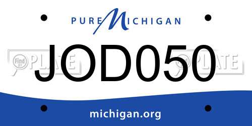 JOD050 Michigan License Plate