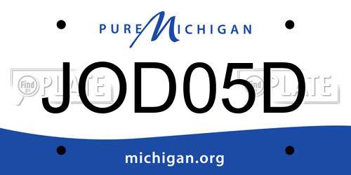 JOD05D Michigan License Plate