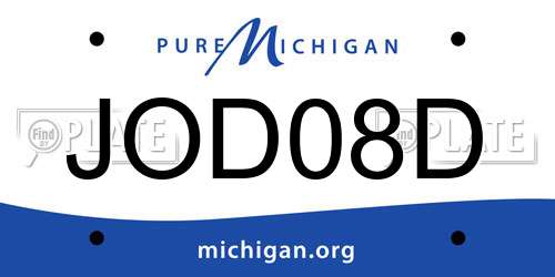 JOD08D Michigan License Plate