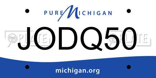 JODQ50 Michigan License Plate